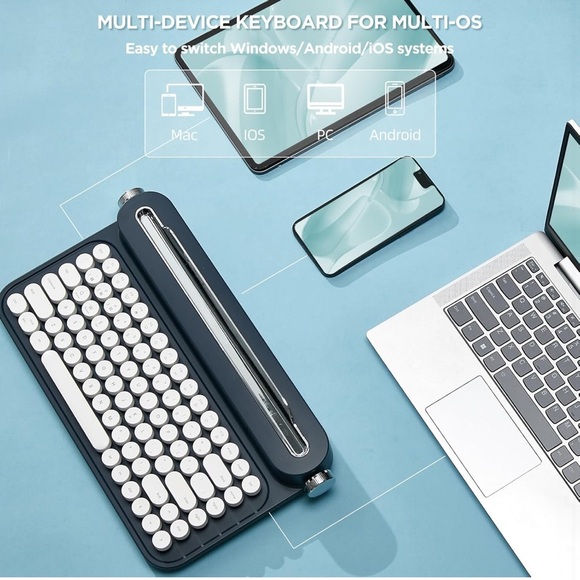 NIB Retro Wireless Typewriter Keyboard - Picture 8 of 12